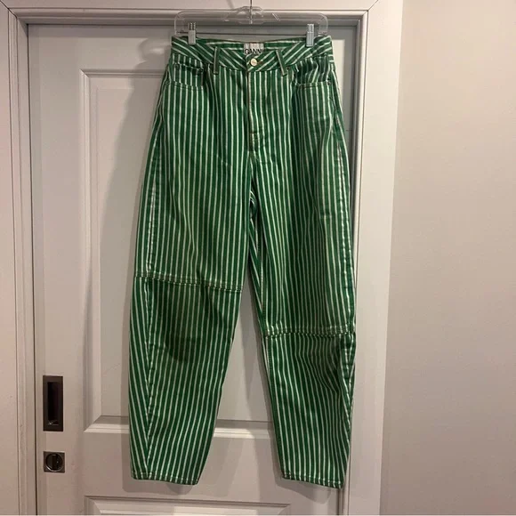 Ganni Kelly green striped Stary jeans - Picture 8 of 13